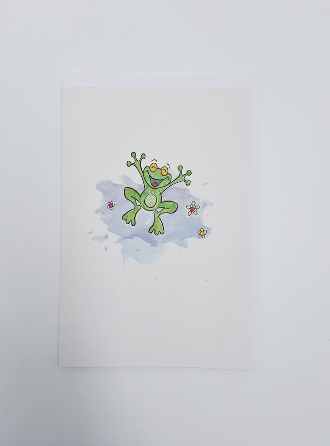 Wenskaart kikker, een opkikkertje