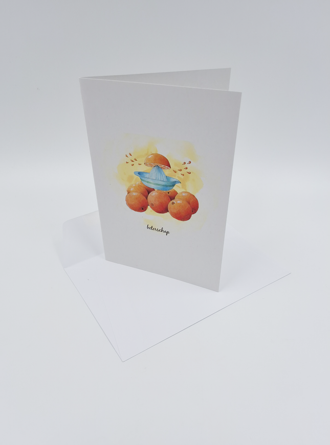 Wenskaart sinaasappels, beterschap