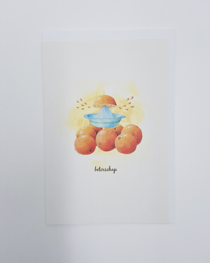 Wenskaart sinaasappels, beterschap