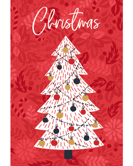 Kerst ansichtkaart rode kerstboom (5x)