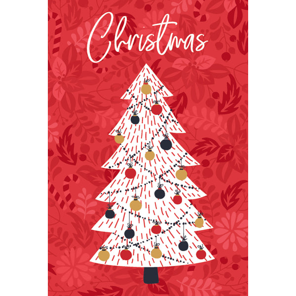 Kerst ansichtkaart rode kerstboom (5x)