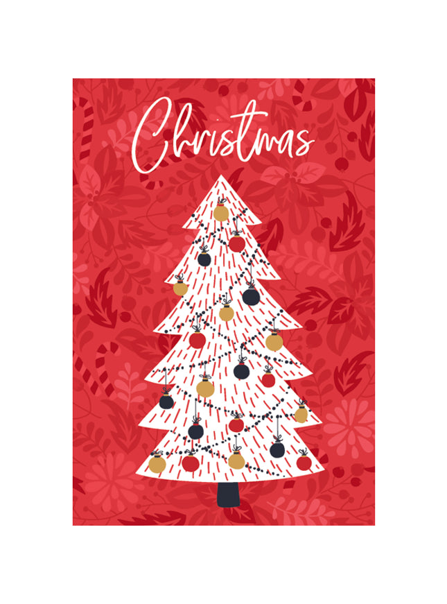 Kerst ansichtkaart rode kerstboom (5x)