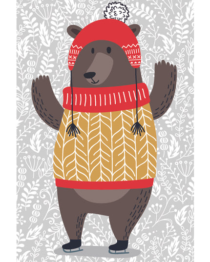 Kerst ansichtkaart beer (5x)