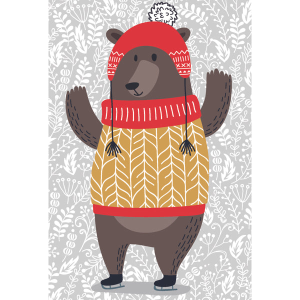 Kerst ansichtkaart beer (5x)