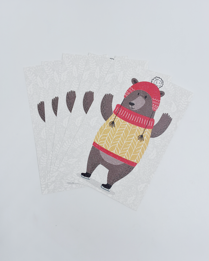 Kerst ansichtkaart beer (5x)