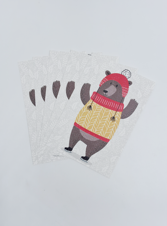 Kerst ansichtkaart beer (5x)