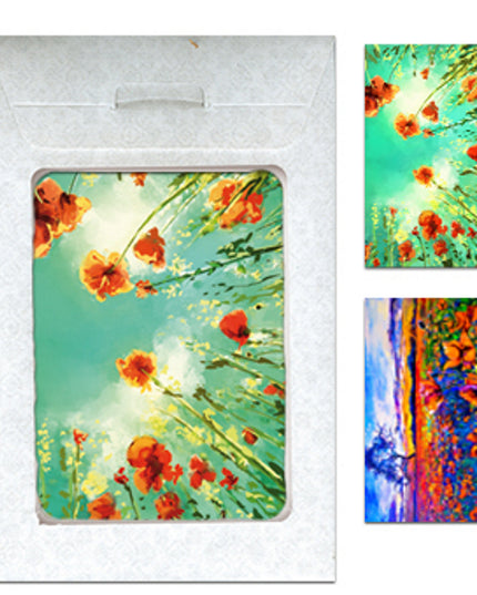 Wenskaarten tasje 6x bloemen velden (F11026 + F11025)