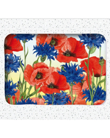 Wenskaarten doosje 5x korenbloemen klaprozen (F12353)