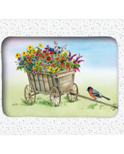 Wenskaarten doosje 5x bolderkar bloemen (F12380)