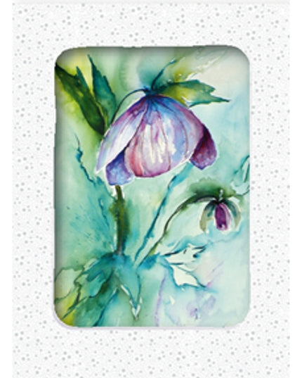 Wenskaarten doosje 5x paarse helleborus (F12667)