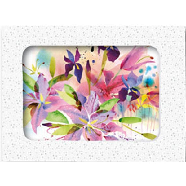 Wenskaarten doosje 5x modern boeket (F11099)