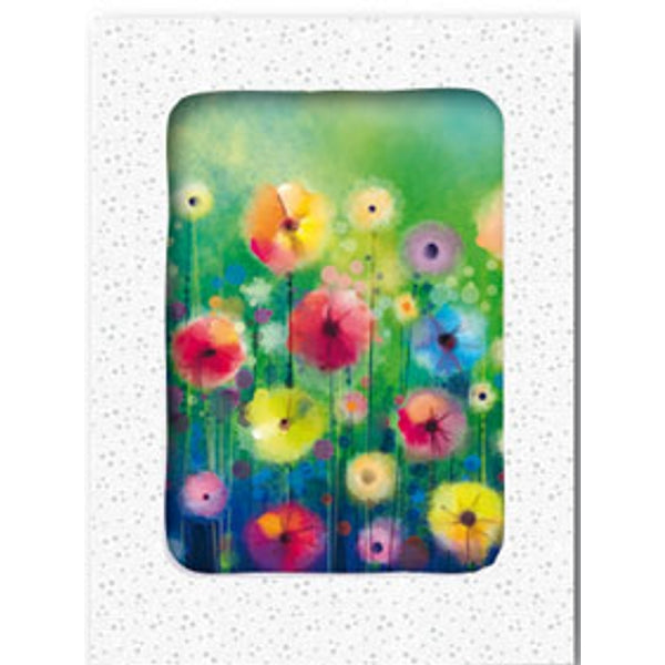 Wenskaarten doosje 5x bloemenveld (F11078)