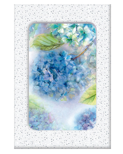 Wenskaarten doosje 5x blauwe hortensia (F11041)
