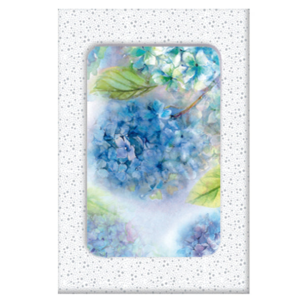 Wenskaarten doosje 5x blauwe hortensia (F11041)
