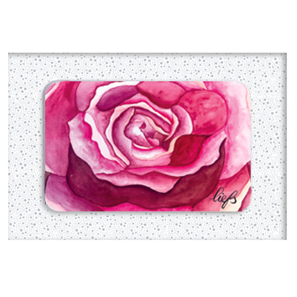 Wenskaarten doosje 5x roos (F11020)