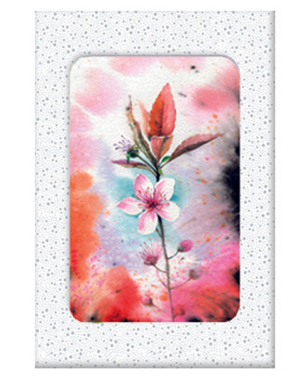 Wenskaarten doosje 5x roze kersenbloem (F11011)