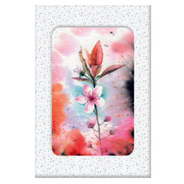 Wenskaarten doosje 5x roze kersenbloem (F11011)