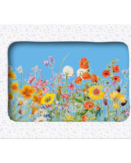 Wenskaarten doosje 5x bloemen met blauwe lucht (F10096)