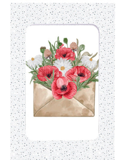 Wenskaarten doosje 5x envelop met bloemen (F10079)