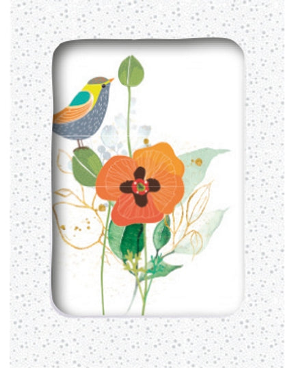 Wenskaarten doosje 5x vogel op tak (F10041)