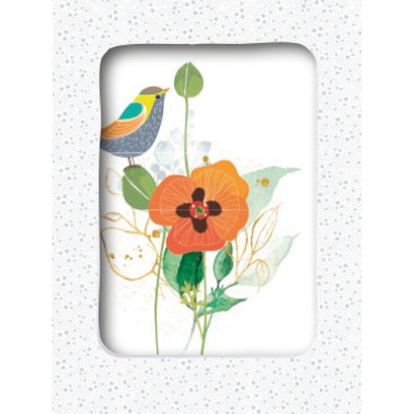 Wenskaarten doosje 5x vogel op tak (F10041)