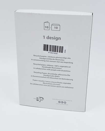 Kerstkaarten doosje 10x duif kerstbal (F11999)