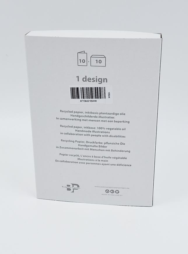 Kerstkaarten doosje 10x we are the world (F12835)