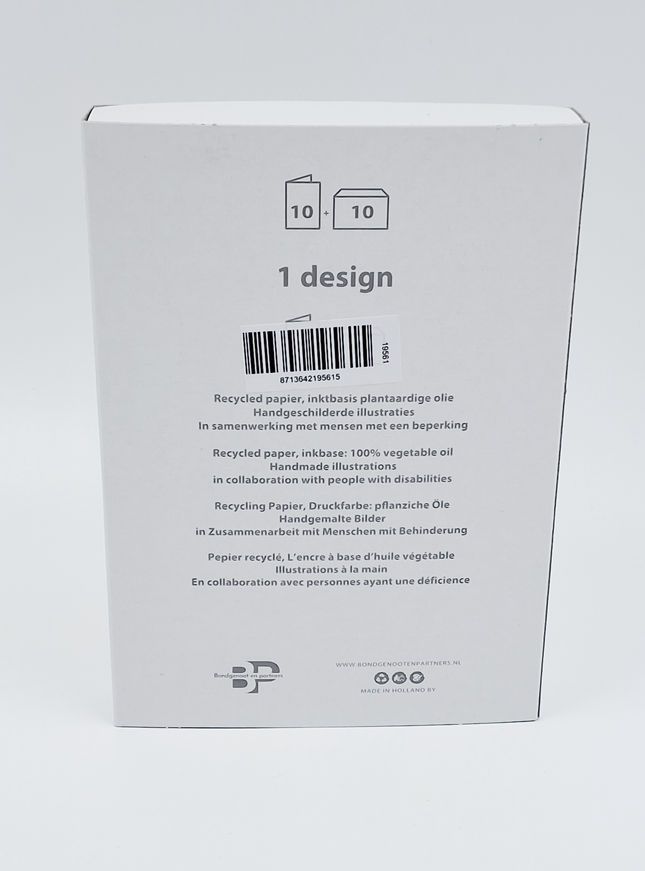 Kerstkaarten doosje 10x roodborstje hulst (F12881)