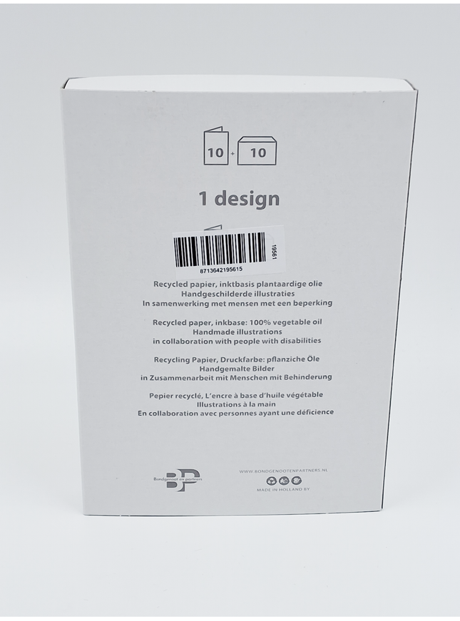 Kerstkaarten doosje 10x roodborstje hulst (F12881)