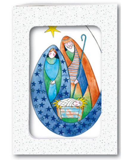 Kerstkaarten doosje 10x Maria en Jozef (F12887)
