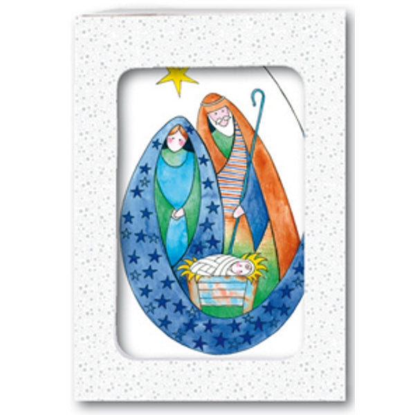 Kerstkaarten doosje 10x Maria en Jozef (F12887)