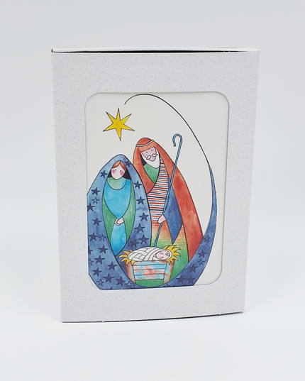 Kerstkaarten doosje 10x Maria en Jozef (F12887)