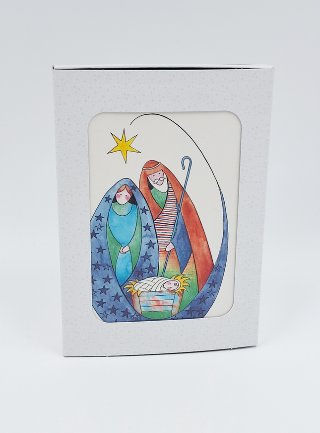 Kerstkaarten doosje 10x Maria en Jozef (F12887)