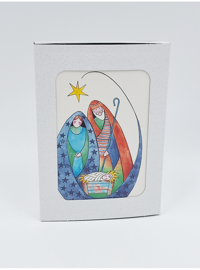 Kerstkaarten doosje 10x Maria en Jozef (F12887)