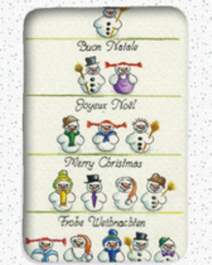 Kerstkaarten doosje 10x sneeuwpop 15 (F11854)