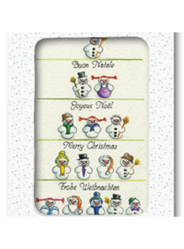 Kerstkaarten doosje 10x sneeuwpop 15 (F11854)