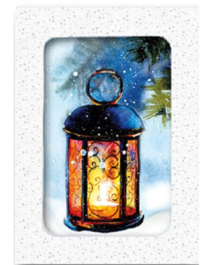 Kerstkaarten doosje 10x lantaarn (F12992)
