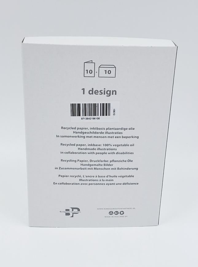 Kerstkaarten doosje 10x lantaarn (F12992)