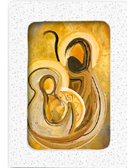 Kerstkaarten doosje 10x Jezus Jozef en Maria bruin (F12993)