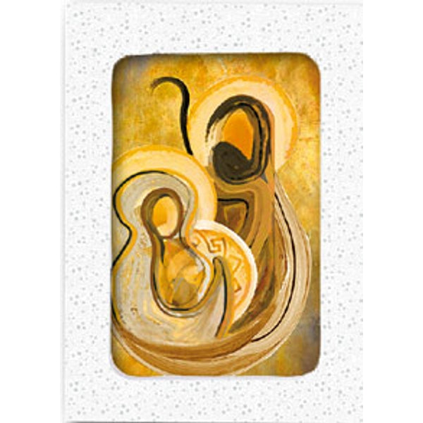 Kerstkaarten doosje 10x Jezus Jozef en Maria bruin (F12993)