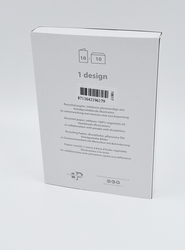 Kerstkaarten doosje 10x kerstboom goud (F13004)