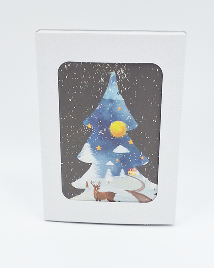 Kerstkaarten doosje 10x hert (F13012)