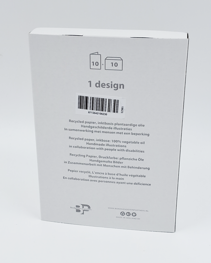 Kerstkaarten doosje 10x hert (F13012)