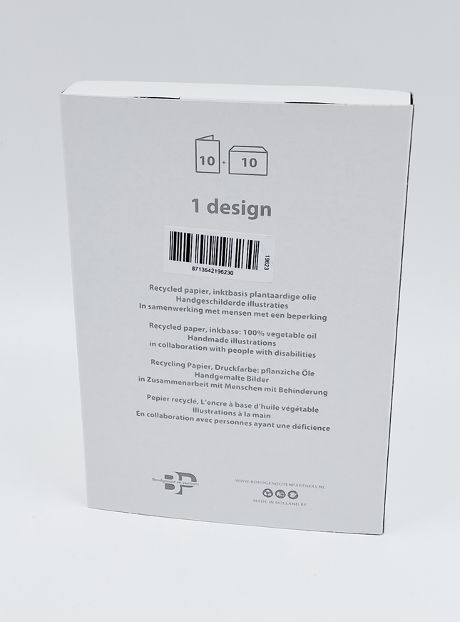 Kerstkaarten doosje 10x hert (F13012)