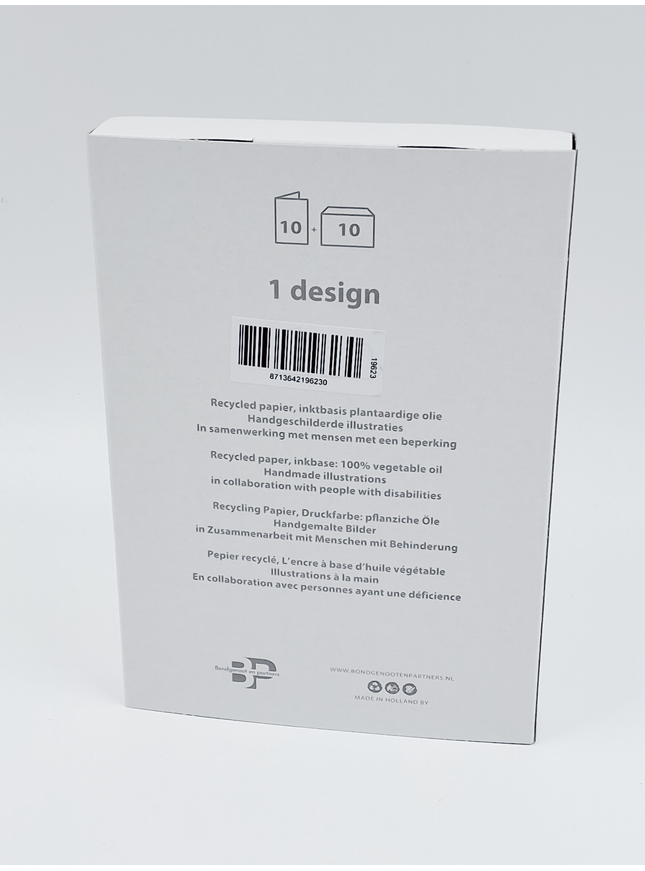 Kerstkaarten doosje 10x hert (F13012)