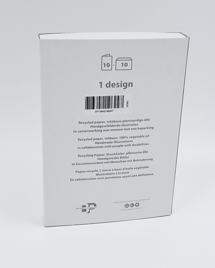 Kerstkaarten doosje 10x kerstballen rood (F13013)