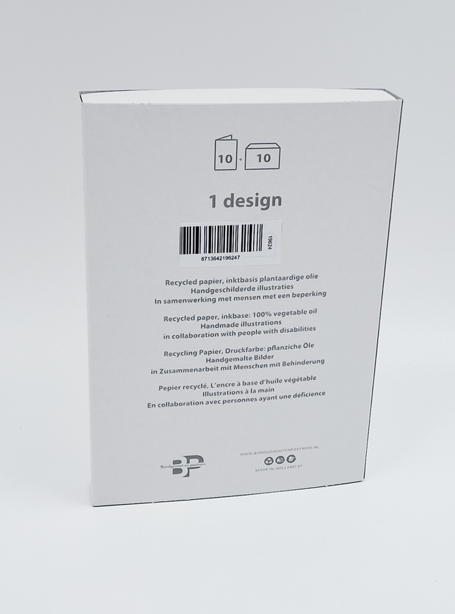 Kerstkaarten doosje 10x kerstballen rood (F13013)