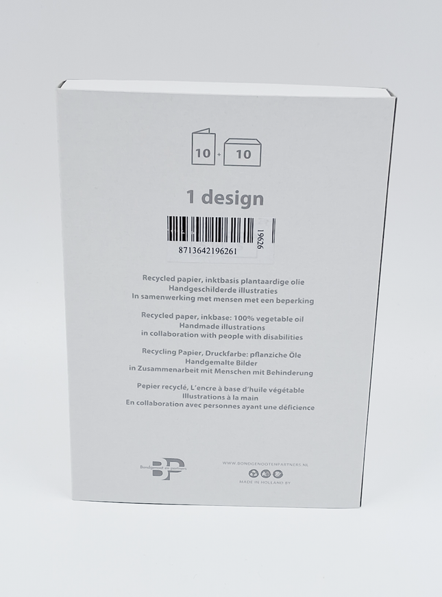 Kerstkaarten doosje 10x kerstboom rood goud (F13015)