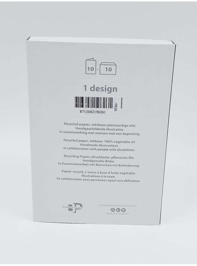 Kerstkaarten doosje 10x kerstboom rood goud (F13015)