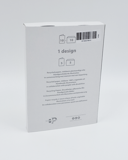 Kerstkaarten doosje 10x kerstbal met vogel (F13037)